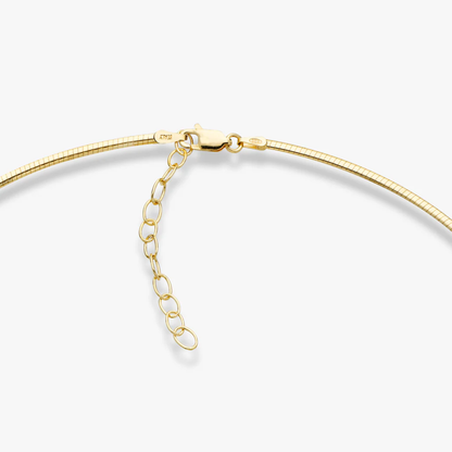 Dome Omega Adjustable Necklace in 18K Gold Over Sterling Silver, 2mm