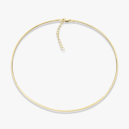 Dome Omega Adjustable Necklace in 18K Gold Over Sterling Silver, 2mm