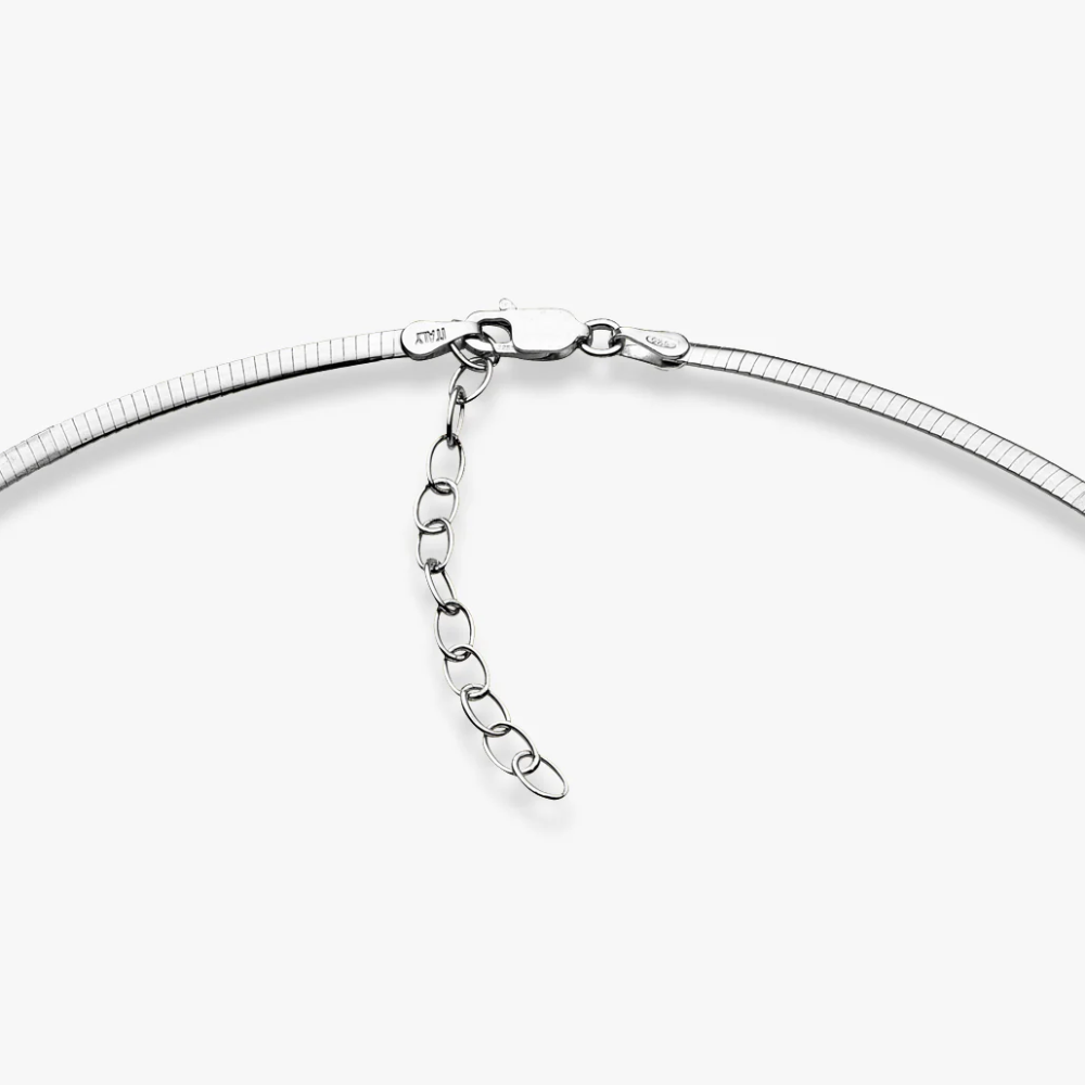 Dome Omega Adjustable Necklace in Sterling Silver, 2mm