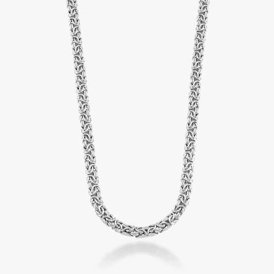 Domed Byzantine Necklace in Sterling Silver, 6mm