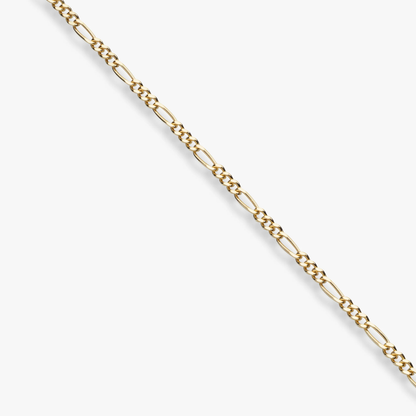 Figaro Adjustable Choker Necklace in 18K Gold Over Sterling Silver, 2.3mm