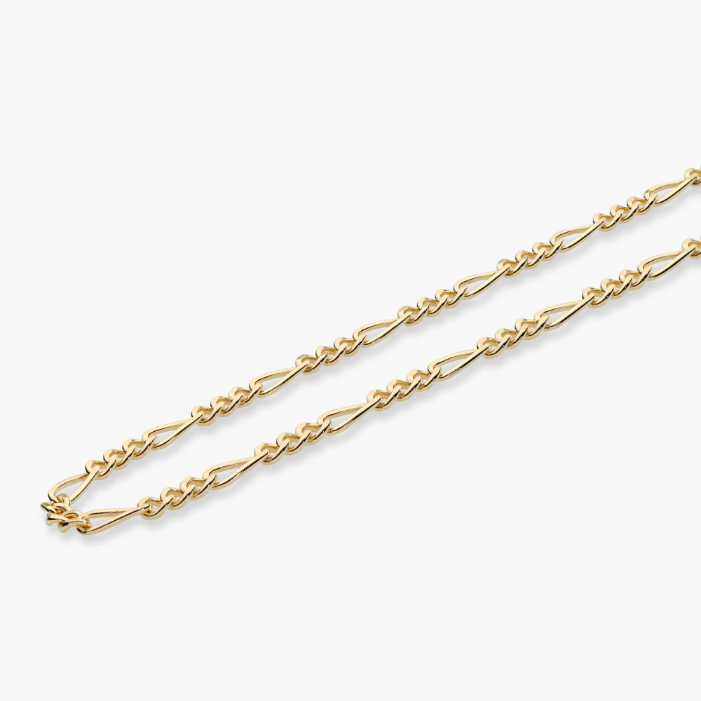 Figaro Chain Necklace in 18K Gold Over Sterling Silver, 2.3mm