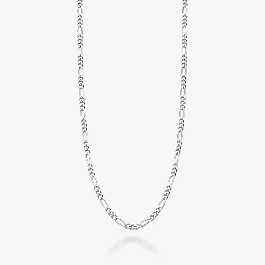 Figaro Chain Necklace in Sterling Silver, 2.3mm