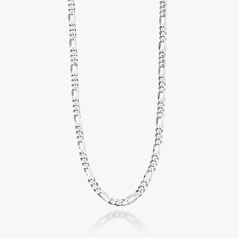 Figaro Chain Necklace in Sterling Silver, 5mm