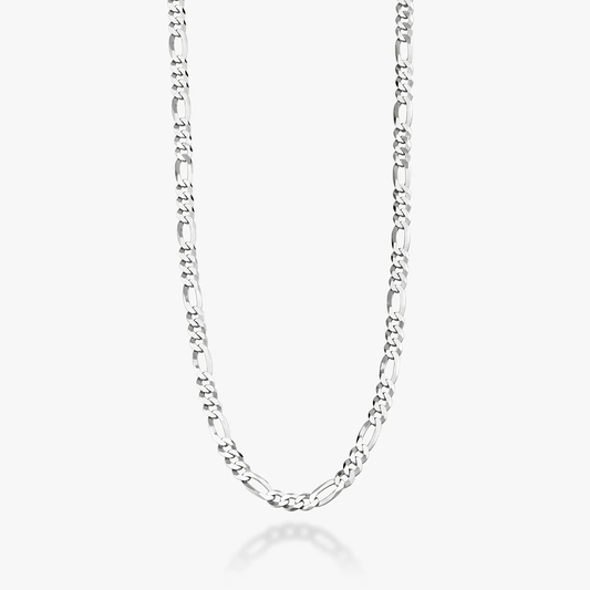 Figaro Chain Necklace in Sterling Silver, 5mm