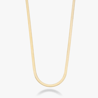 Herringbone Necklace in 18K Gold Over Sterling Silver, 4.5mm