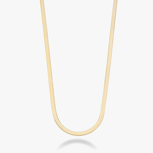 Herringbone Necklace in 18K Gold Over Sterling Silver, 4.5mm