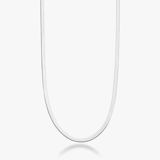 Herringbone Necklace in Sterling Silver, 3.5mm