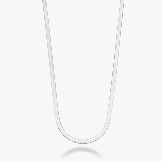 Herringbone Necklace in Sterling Silver, 4.5mm