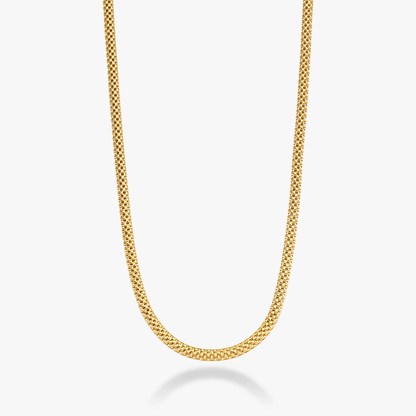 Mesh Link Necklace in 18K Gold Over Sterling Silver, 4mm