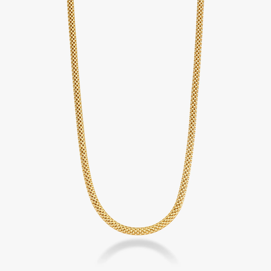 Mesh Link Necklace in 18K Gold Over Sterling Silver, 4mm
