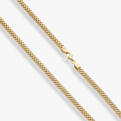 Mesh Link Necklace in 18K Gold Over Sterling Silver, 4mm