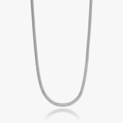 Mesh Link Necklace in Sterling Silver, 4mm