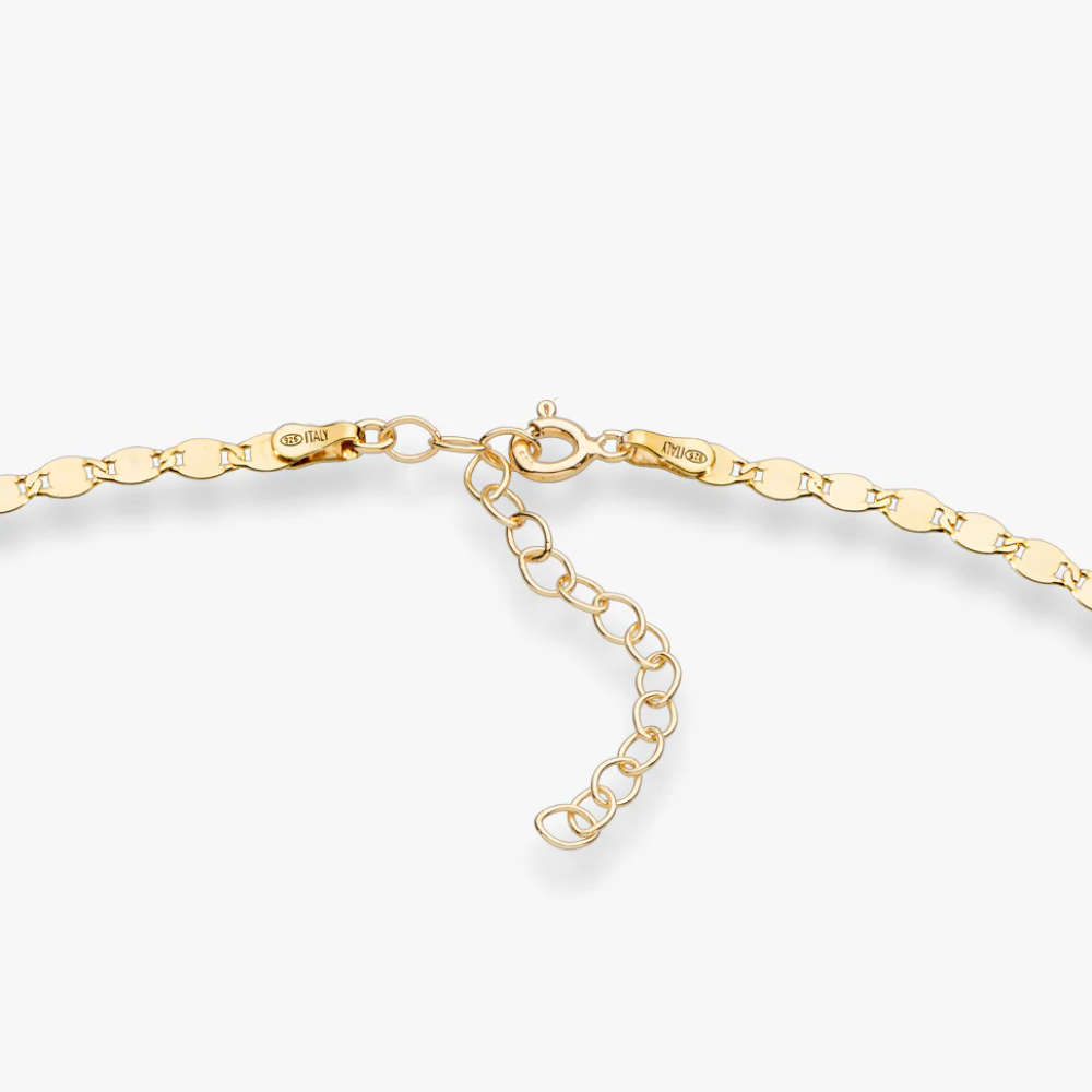 Mirror Link Adjustable Choker Necklace in 18K Gold Over Sterling Silver