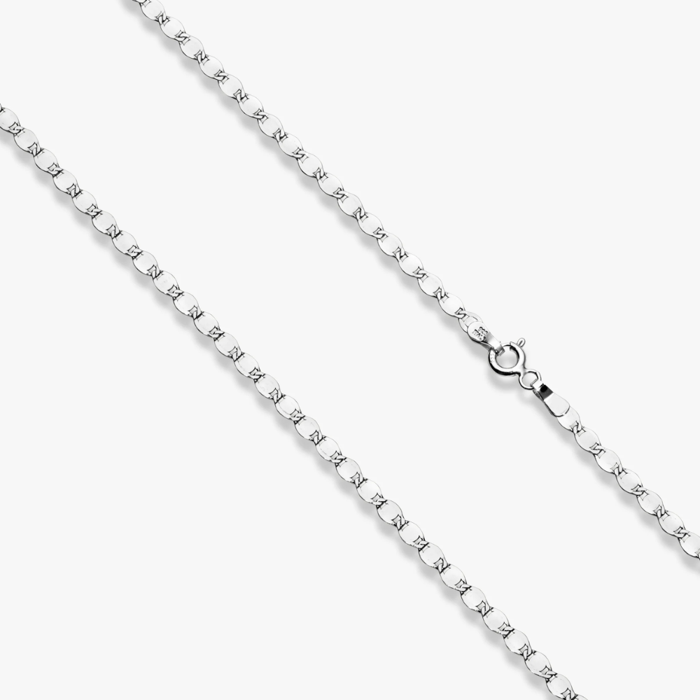 Mirror Link Adjustable Choker Necklace in Sterling Silver