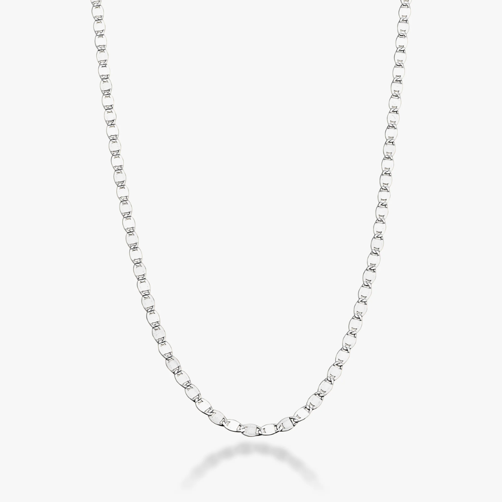 Mirror Link Adjustable Choker Necklace in Sterling Silver