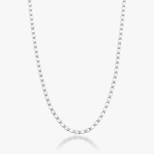 Mirror Link Adjustable Choker Necklace in Sterling Silver