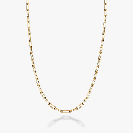 Paperclip Chain Necklace in 18K Gold Over Sterling Silver, 2.5mm