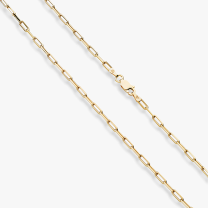 Paperclip Chain Necklace in 18K Gold Over Sterling Silver, 2.5mm