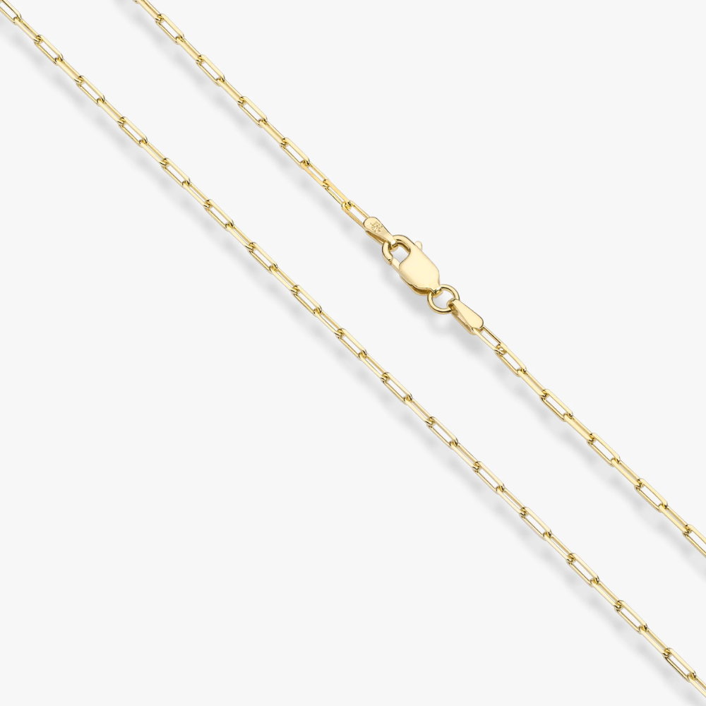 Paperclip Chain Necklace in 18K Gold over Sterling Silver, 2mm
