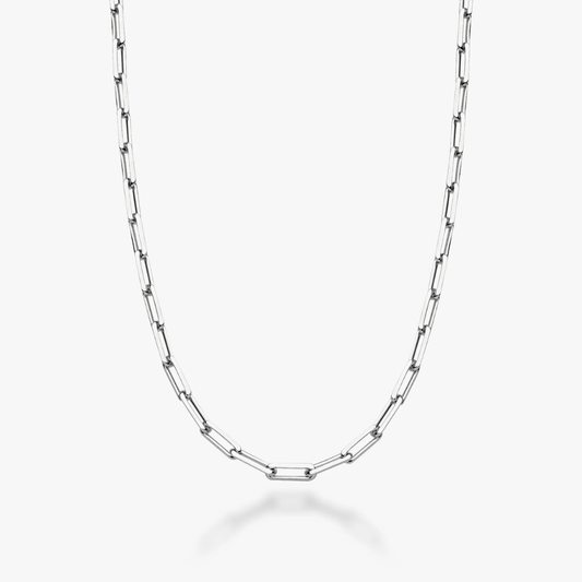 Paperclip Chain Necklace in Sterling Silver, 3mm