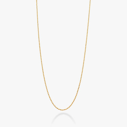 Rope Necklace in 18K Gold Over Sterling Silver, 1.5mm