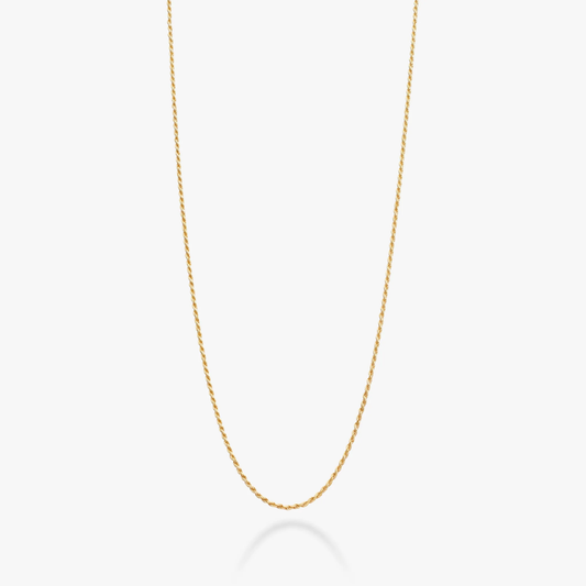 Rope Necklace in 18K Gold Over Sterling Silver, 1.5mm