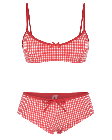 1950s Retro North Pole Pin Up Bralette Boy Shorts Bikini Set