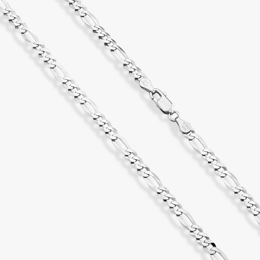 Figaro Chain Necklace in Sterling Silver, 5mm
