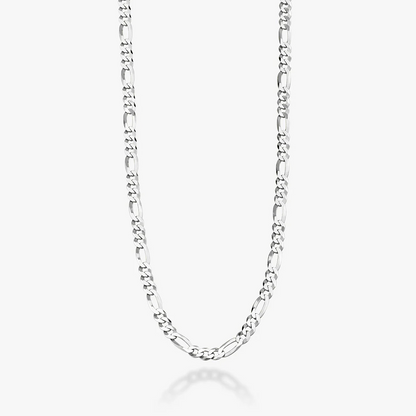 Figaro Chain Necklace in Sterling Silver, 5mm