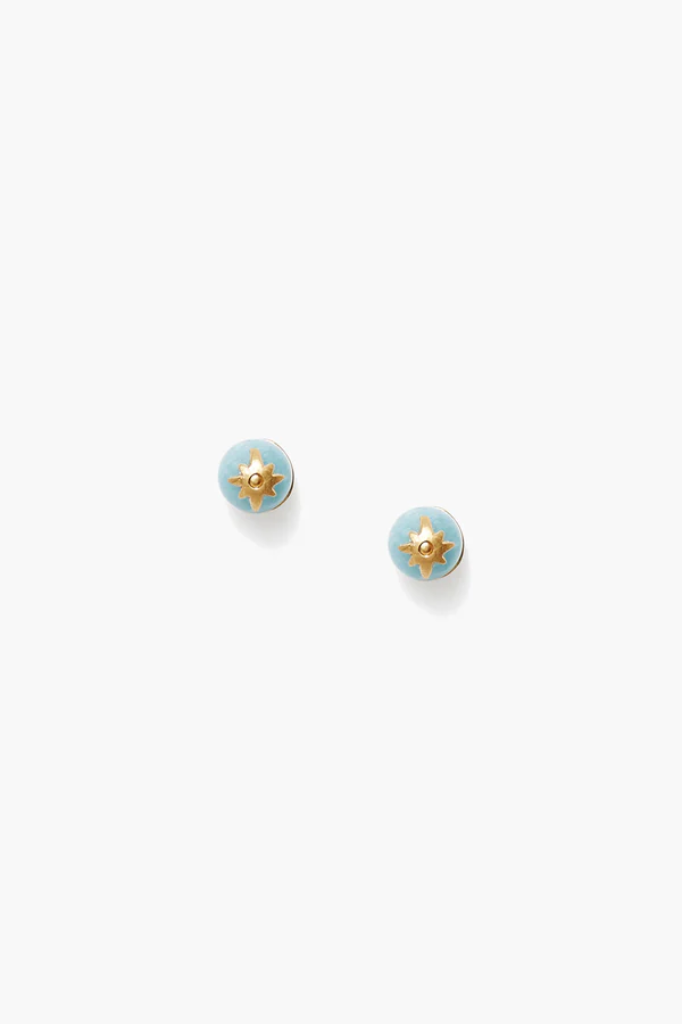 NORTH STAR AQUA QUARTZ STUDS