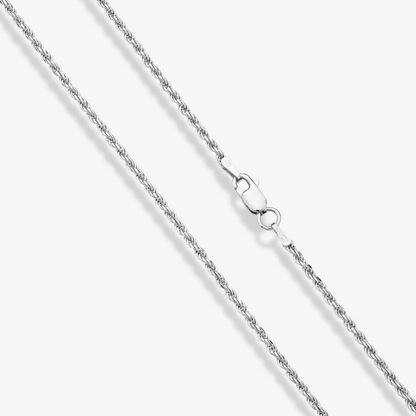 Rope Necklace in Sterling Silver, 2mm