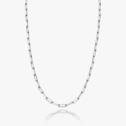 Classic Paperclip Chain Necklace in Sterling Silver, 2.5mm