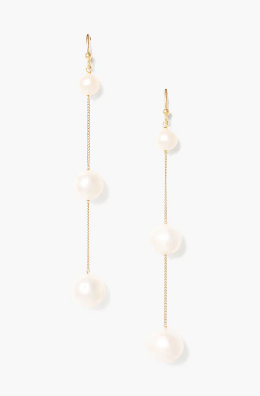 TIERED PEARL TRIO DROP EARRING