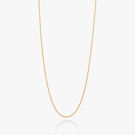 Rope Necklace in 18K Gold, 1.5mm