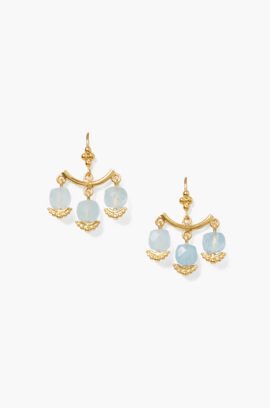 AZIZA AQUAMARINE CHANDELIER EARRING