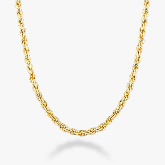 Rope Necklace in 18K Gold, 2mm