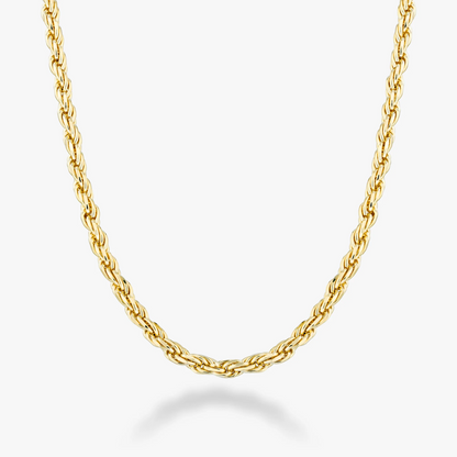 Rope Necklace in 18K Gold Over Sterling Silver, 3mm