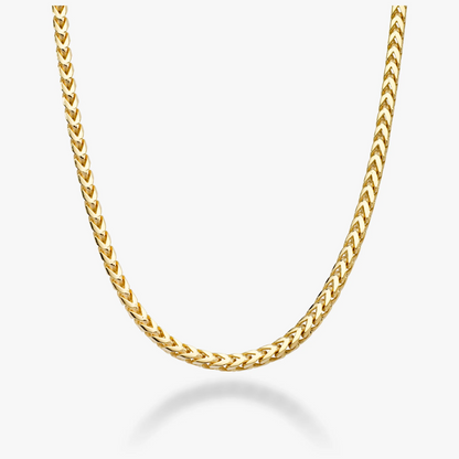 Franco Square Box Chain Necklace in 18k Gold, 2.5mm