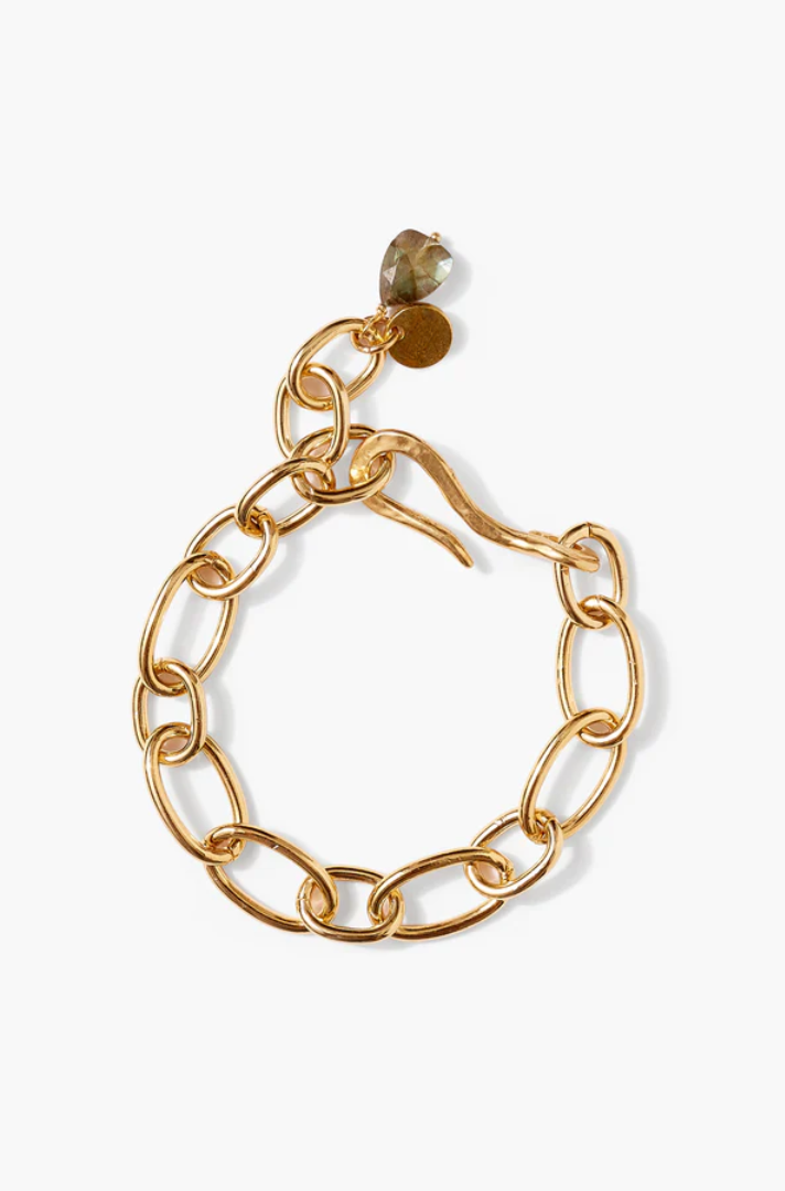 ANTONIA LABRADORITE GOLD CHAIN BRACELET