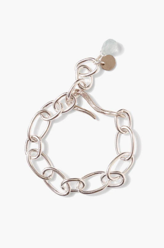 ANTONIA AQUAMARINE SILVER CHAIN BRACELET