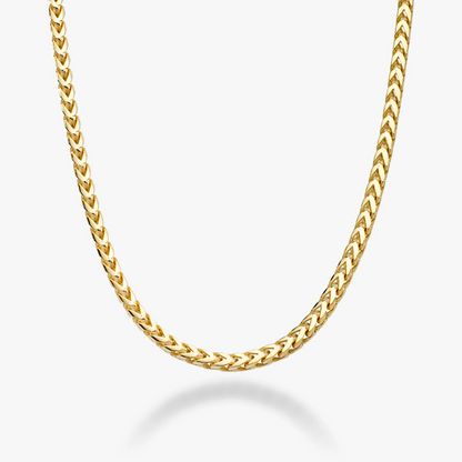 Franco Square Box Chain Necklace in 18k Gold Over Sterling Silver, 2.5mm