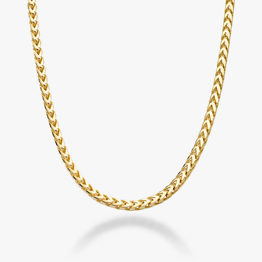 Franco Square Box Chain Necklace in 18k Gold Over Sterling Silver, 2.5mm