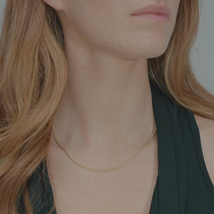 Rope Necklace in 18K Gold, 2mm