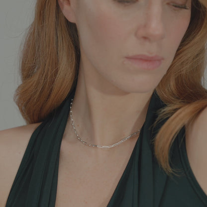 Classic Paperclip Chain Necklace in Sterling Silver, 3mm