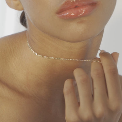 Figaro Chain Necklace in 18K Gold Over Sterling Silver, 2.3mm