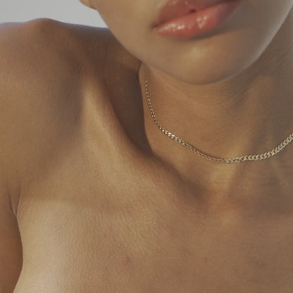 Cuban Adjustable Choker Necklace in 18K Gold Over Sterling Silver, 3.5mm