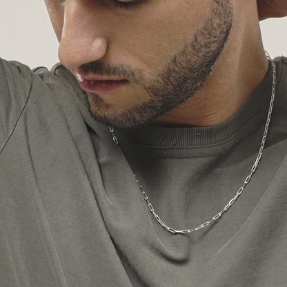 Classic Paperclip Chain Necklace in Sterling Silver, 2.5mm