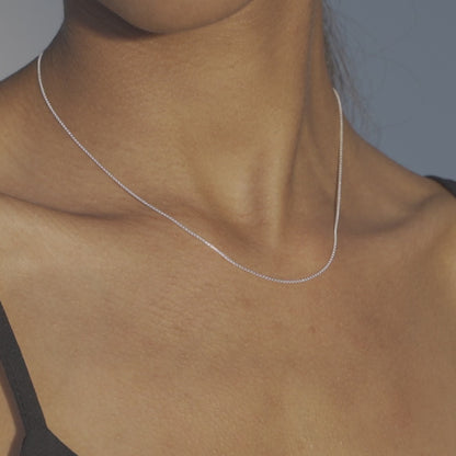 Adjustable Bolo Box Necklace in Sterling Silver, 1mm