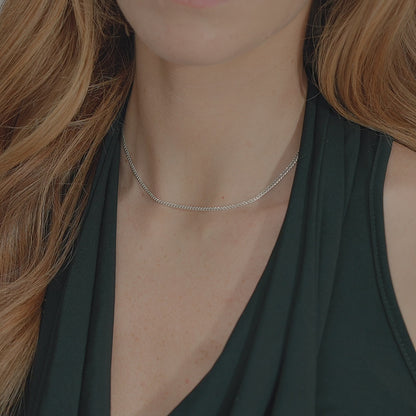 Cuban Chain Necklace in Sterling Silver, 2.3mm